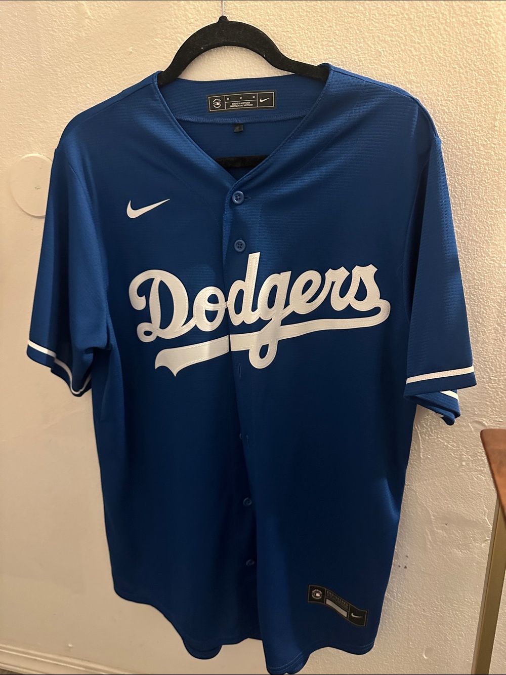 Nike Blue and White Dodgers Replica Baseball Jersey